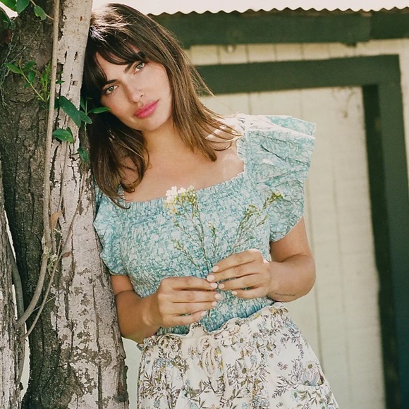 LOVE THE LABEL smocked ruffle square neck top - Picture 4 of 5